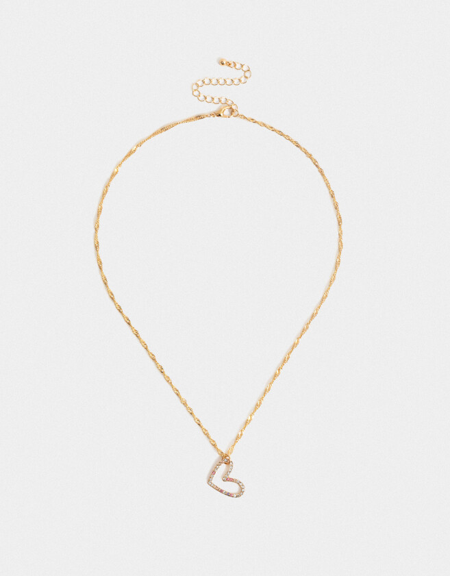 Cadena Corta con Dije Con corazón Cadena Corta Con Dije Corazón Dorado - Dorado