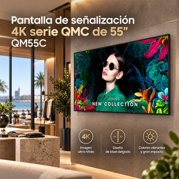 Pantalla Profesional Samsung Qm55c 55" Qmc Uhd 4k PANTALLA SAMSUNG 55" SIGNAGE CRYSTAL QMC