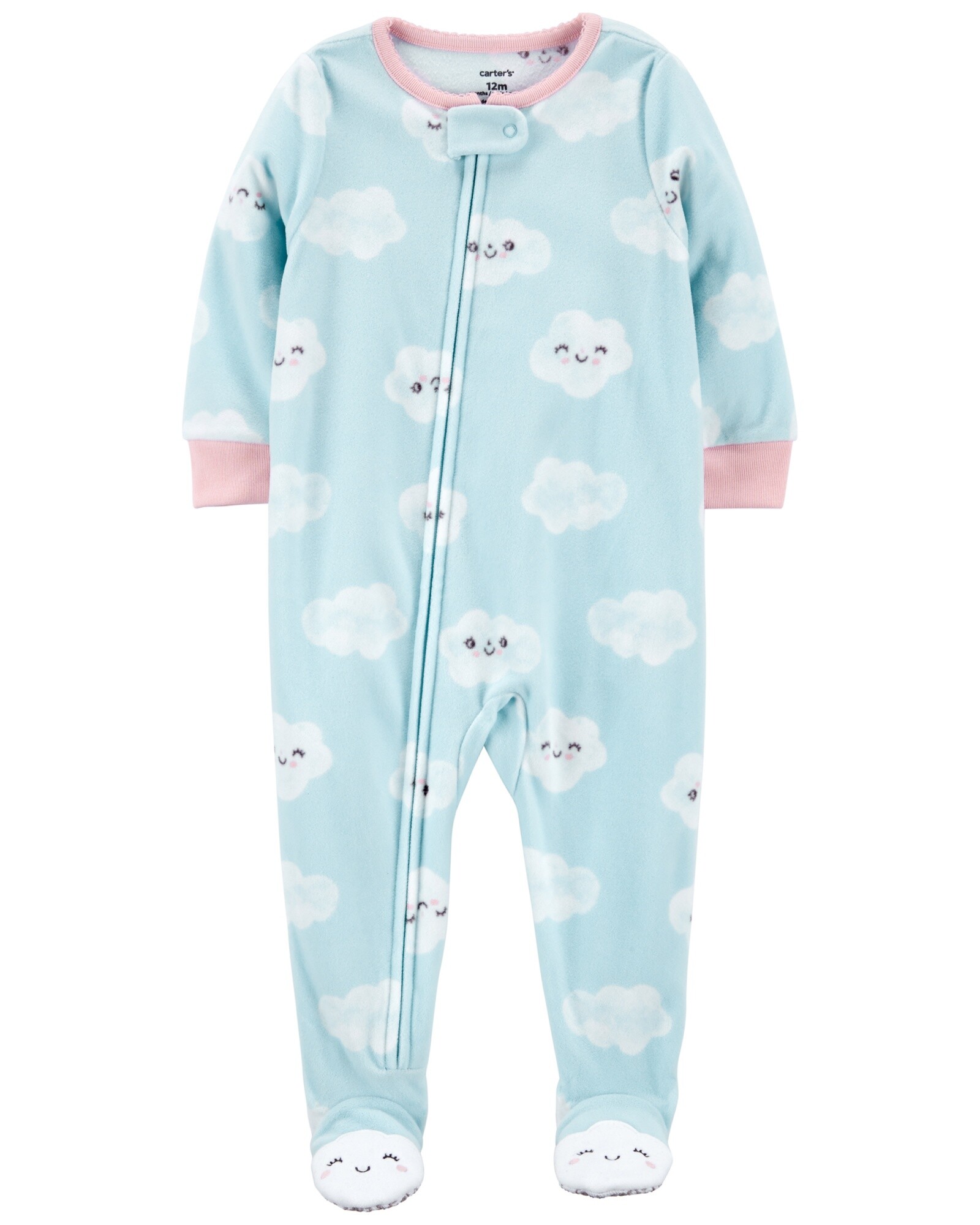 Pijama con Pie Nubes Micropolar 0