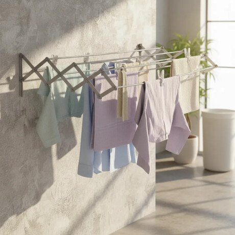 Tendedero Mor de Pared Plegable en Aluminio 8.4 Mts de Ropa Tendedero Mor De Pared Plegable En Aluminio 8.4 Mts De Ropa