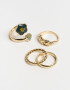 Sets Anillos Flores atrapadas Sets De Anillos - Dorado