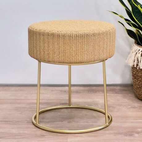 Puff Moni Fibra C/Base Metálica Alto 42cm x Ø 30cm Puff Moni Fibra C/Base Metálica Alto 42cm x Ø 30cm