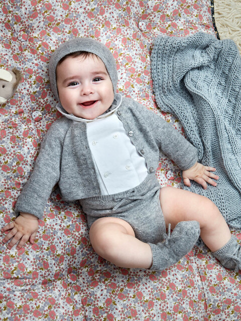 Chaqueta Punto Especial Gris Melange