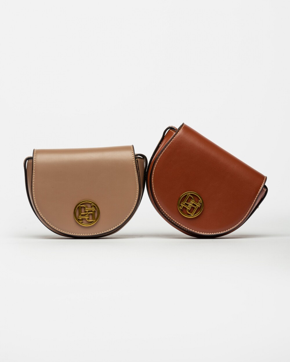 Bandolera Lady Saddler En Efecto Cuero Taupe