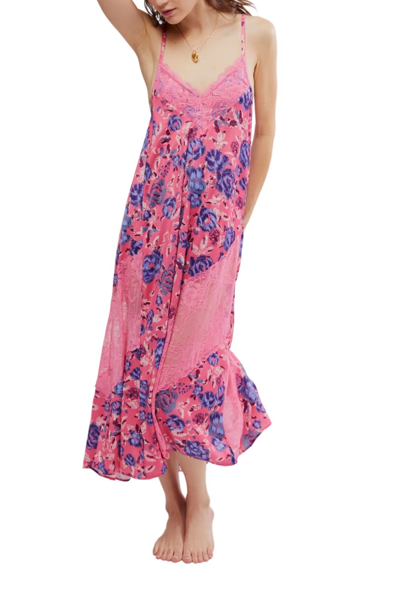 FIRST DATE PRINTED MAXI SLIP Rosa