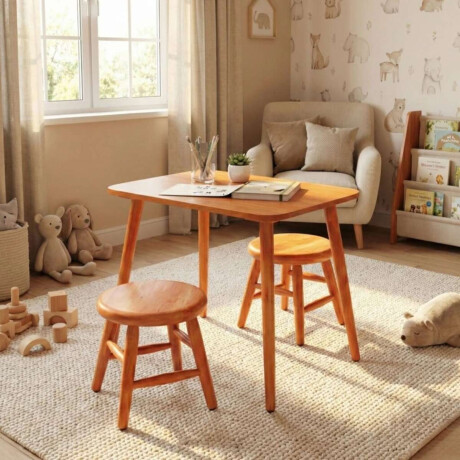 Mesa Infantil Madera + 2 bancos Udine