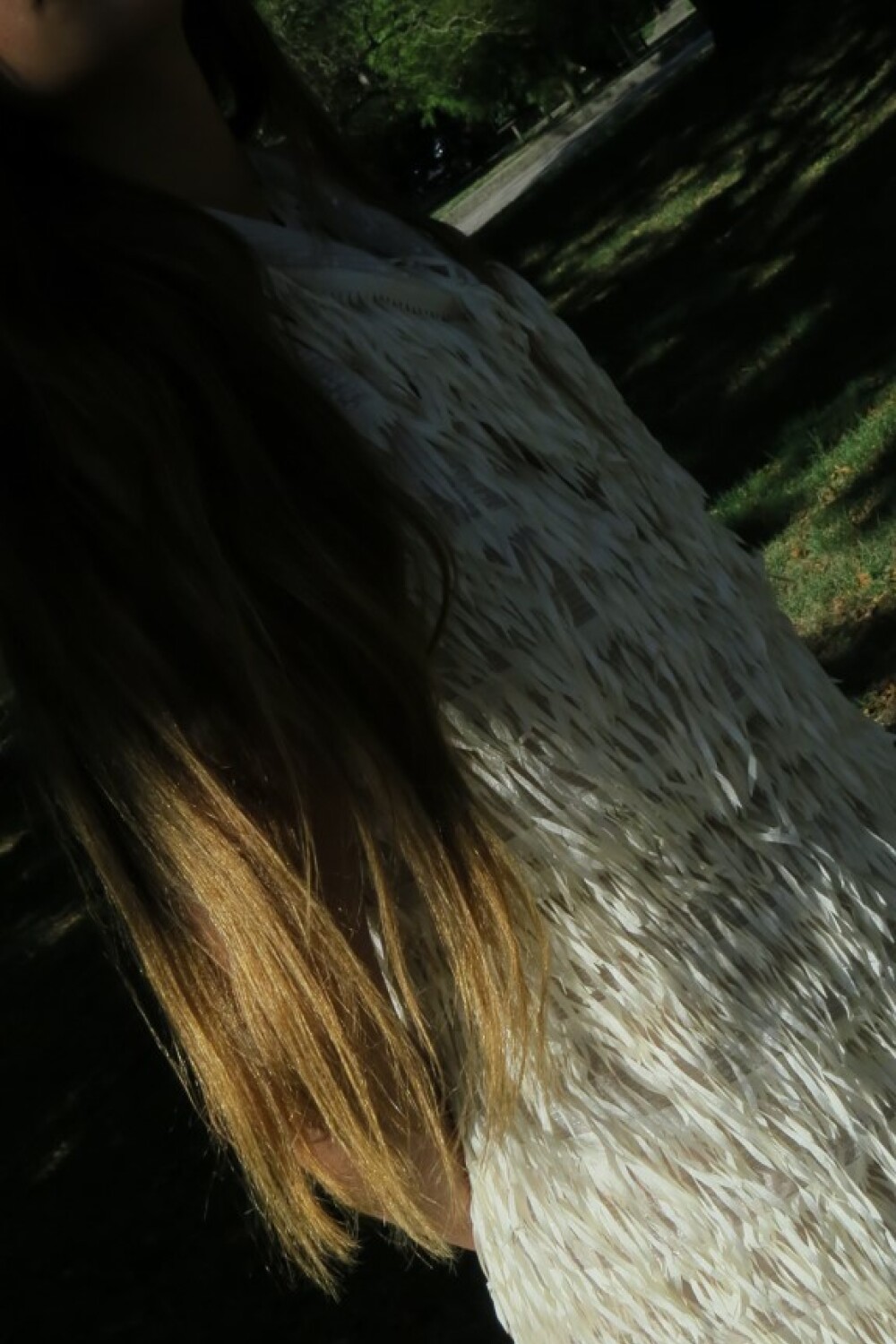 Mini Fringes Dress Blanco