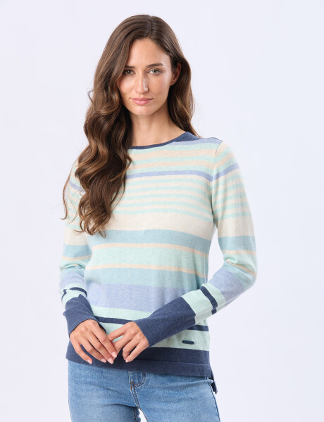 BUZO TEJIDO RAYADO Azul