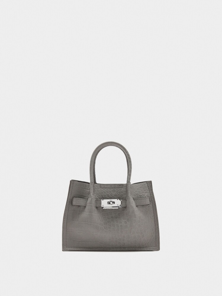 Bolso Tote Estampado Animal gris