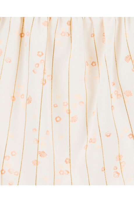 Vestido de algodón, con lazos y diseño floral Sin color