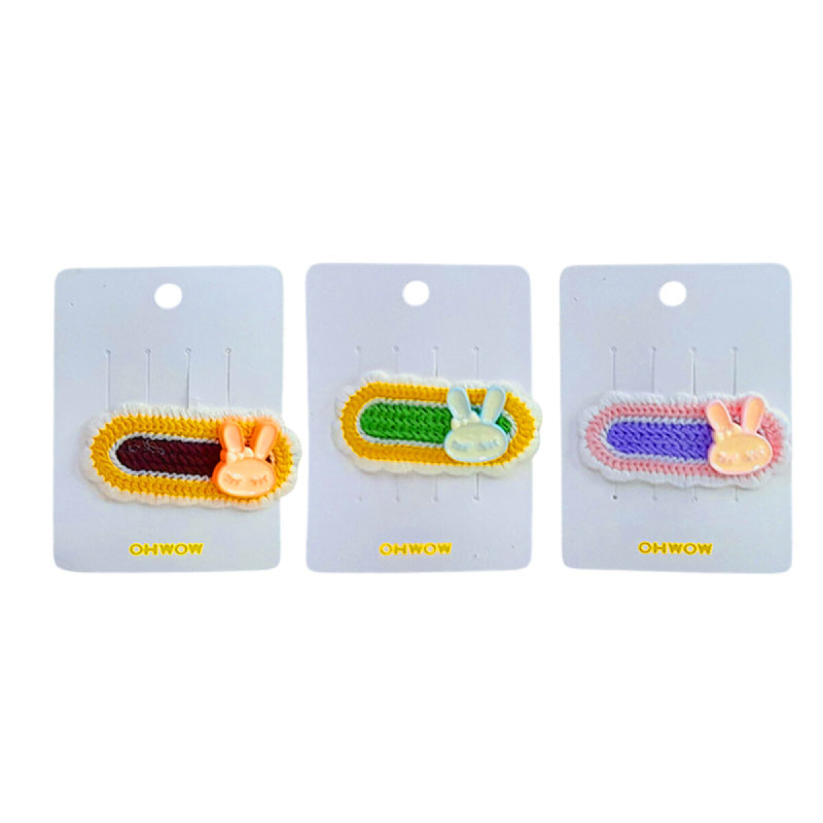 Broche pinzas para cabello tejidas c/conejito - Broche Pinzas Para Cabello Tejidas C/conejito 