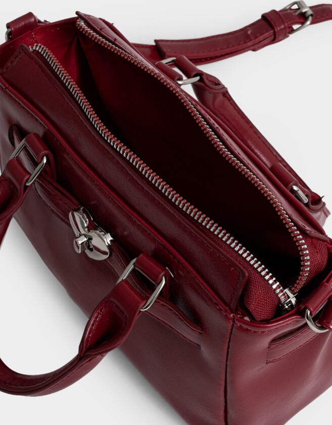 City Romántico Cartera City Con Broche - Rojo Medio