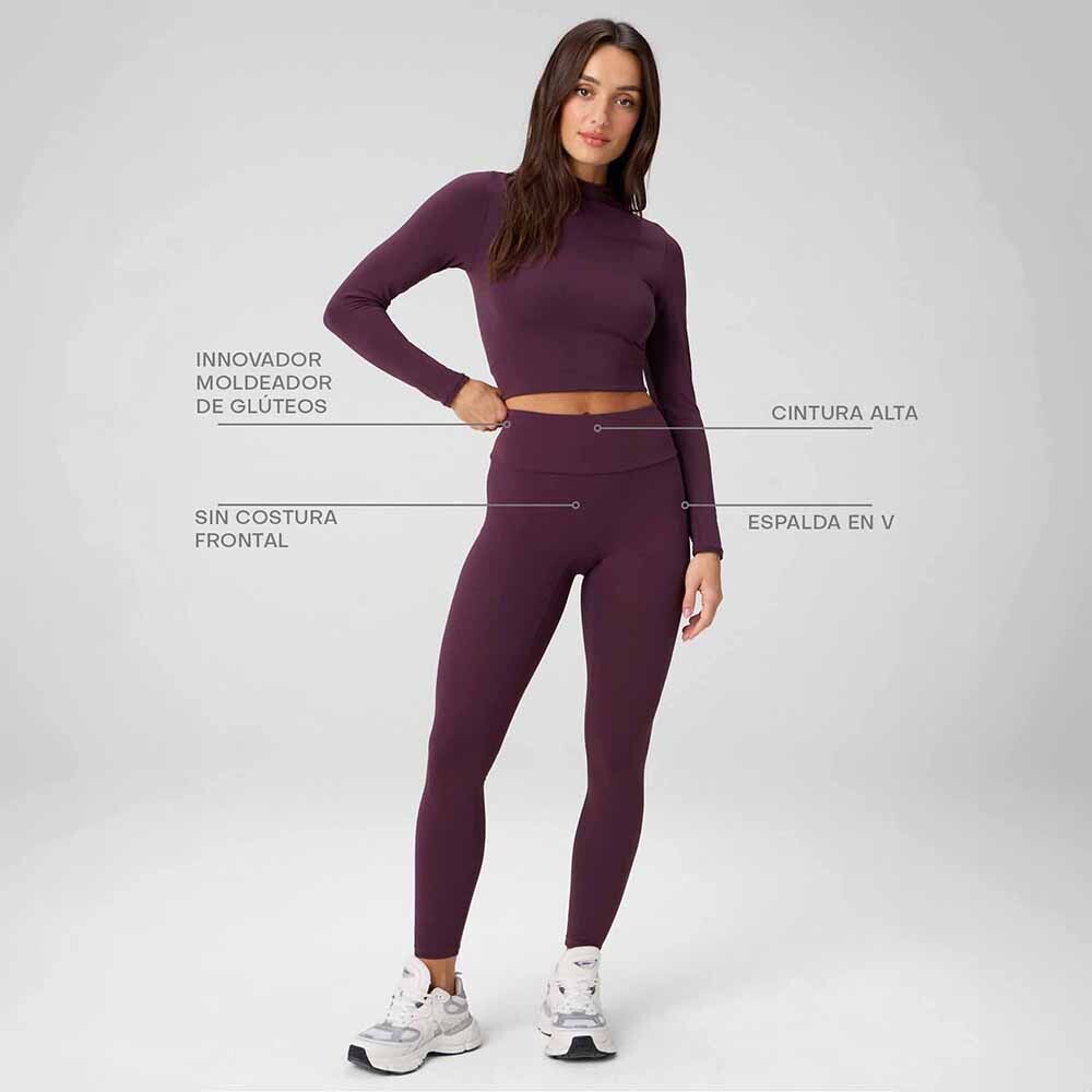 Leggings Booty Scrunch PureLuxe V-Back Mujer Oxblood