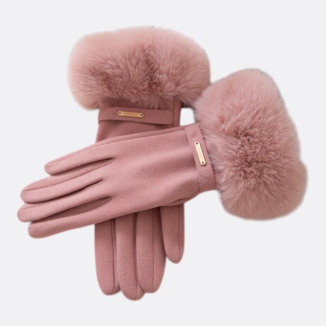 Guantes Boreal Con Detalle De Piel Y Pulsera Rosa