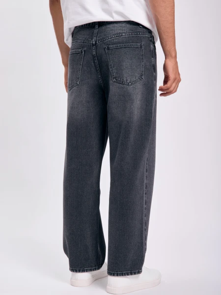 Pantalón jean ancho Gris Oscuro