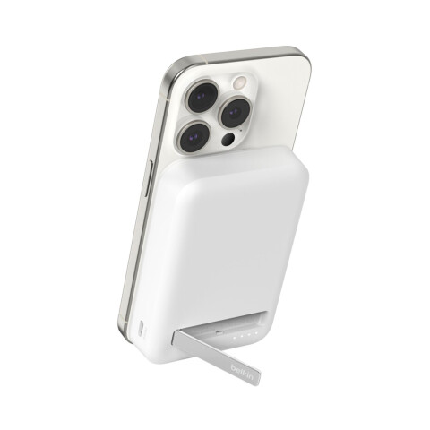 Belkin Bateria Externa Qi2 15W 5.000 mAh Stand - White Belkin Bateria Externa Qi2 15W 5.000 mAh Stand - White