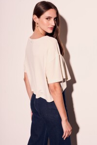 Remera Con Lino Crop Arena