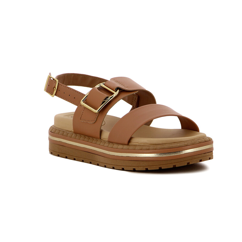 Sandalia Mujer Beira Rio Dos Tiras Y Hebilla Rosa Claro