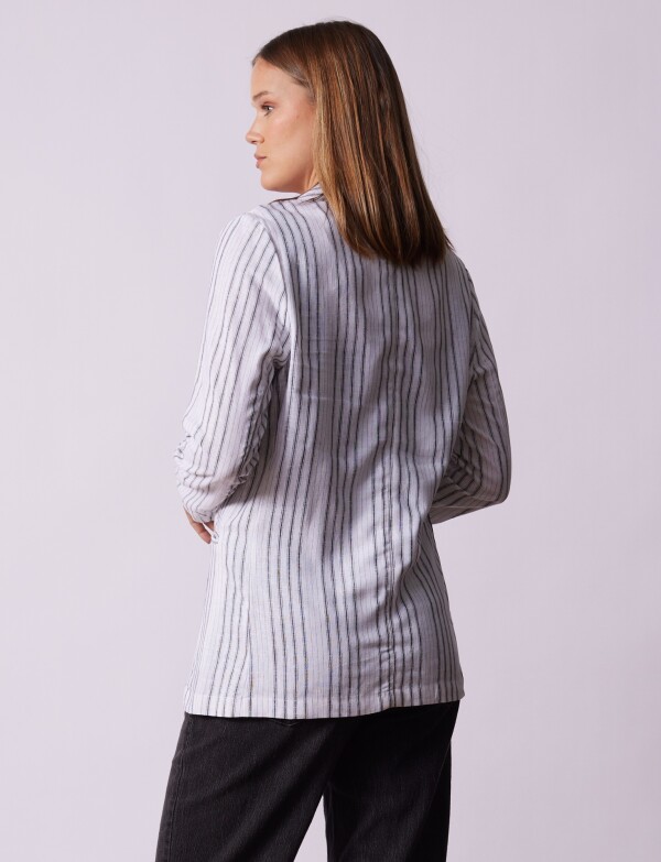 Blazer Lino BLANCO/NEGRO