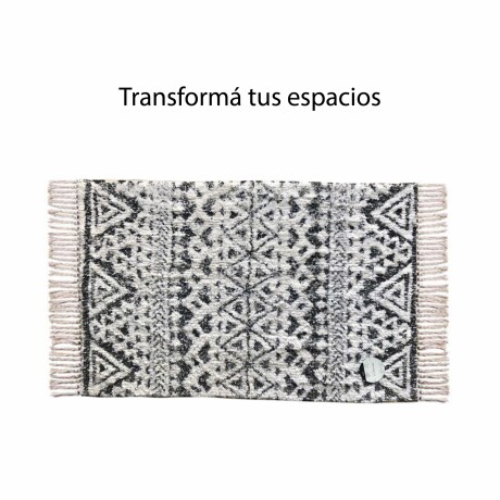 Alfombra Triángulos Tribal Decorativa Étnica Moderna Blanco