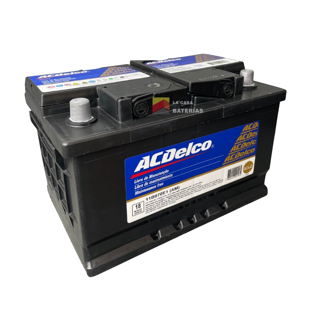 BATERIA ACDELCO 125 AMP. POSITIVO (+) DERECHO - ONIX / MONTANA / TRACKER 