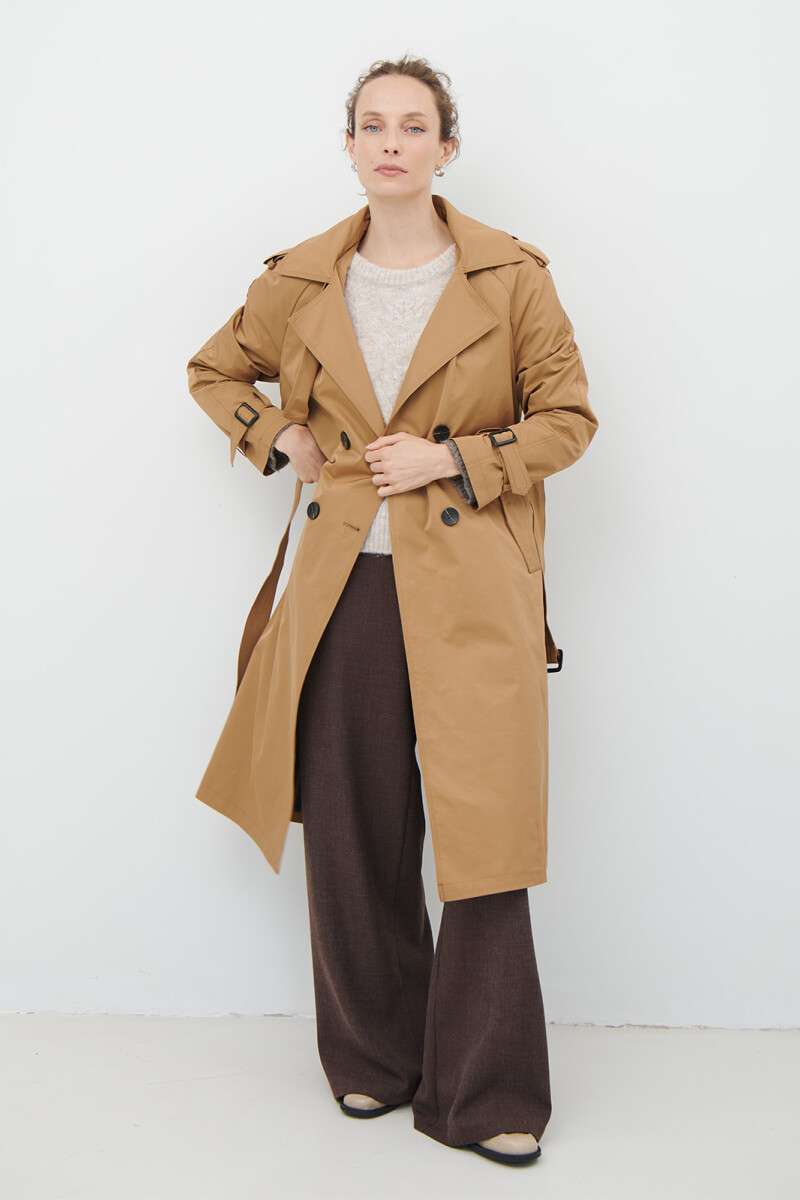 TRENCH CAPUCHA LARGA CAMEL