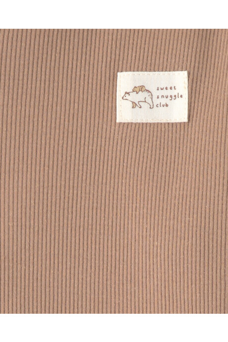Set tres piezas de algodón, pantalón, body y saco con capucha, marrón y gris, diseño osos Sin color
