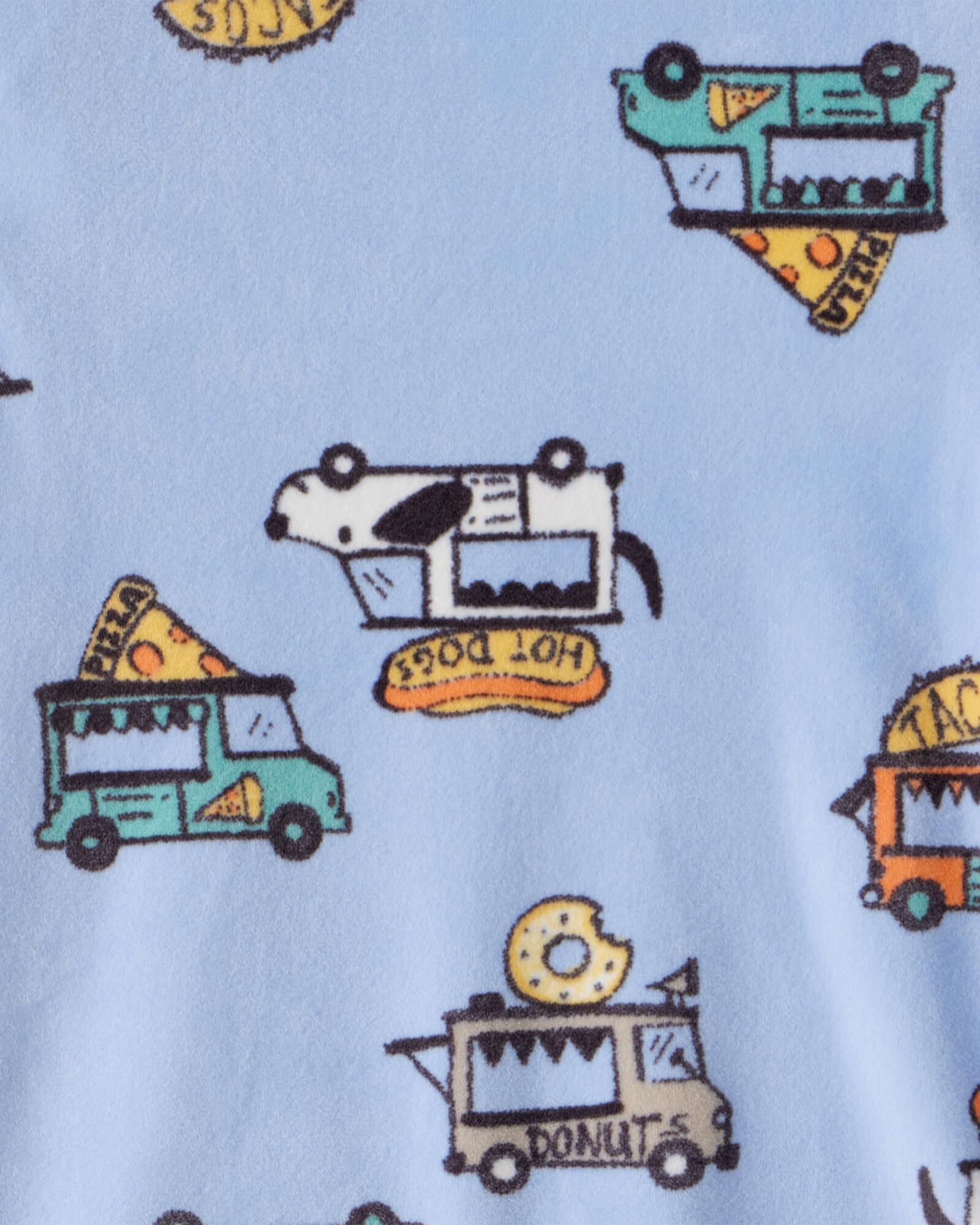 Pijama dos piezas de DreamPlush, remera y pantalón, diseño camiones de comida Sin color