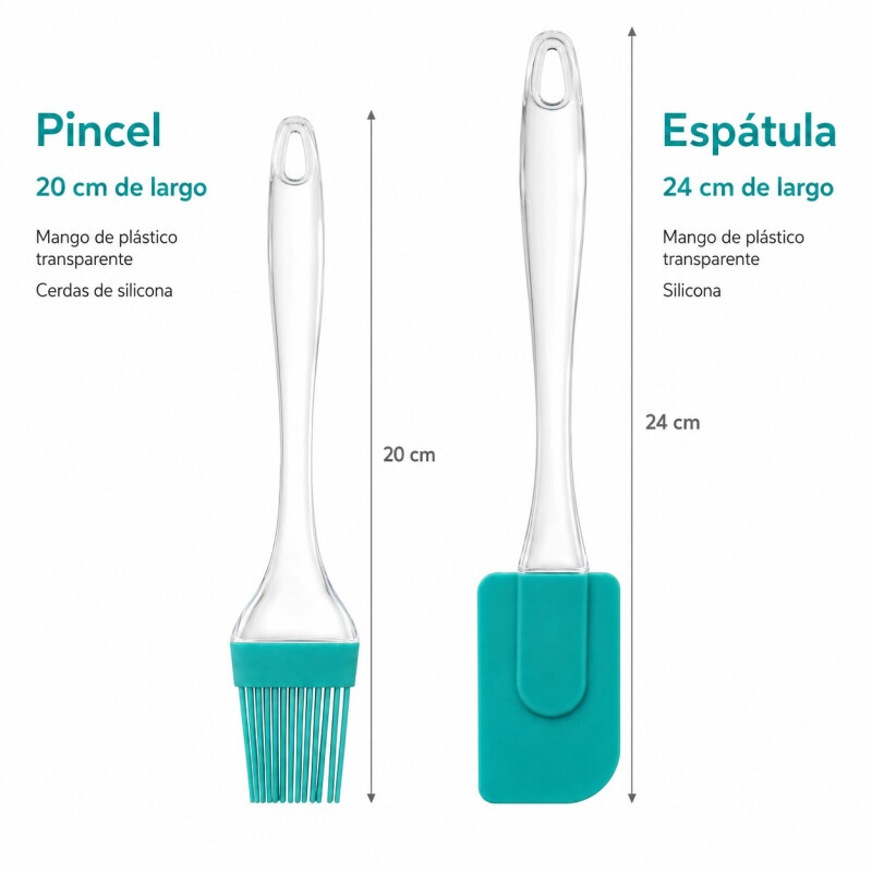 Pincel y Espátula en Silicona Verde