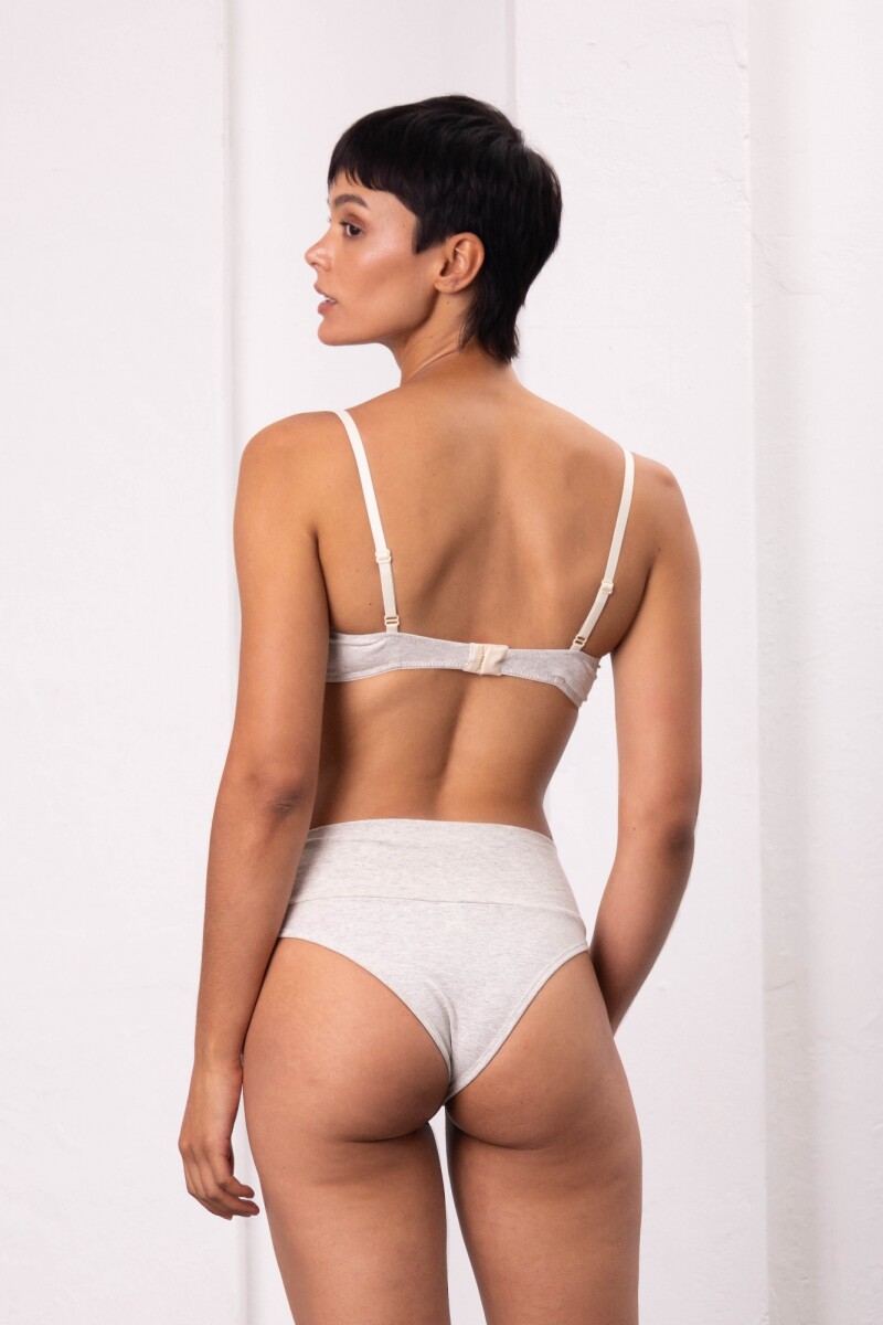 Vedetina Gracia – Algodón suave con faja en cintura, calce delicado Gris Melange
