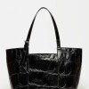 Bolso The Icon en cuero grabado big croco Negro