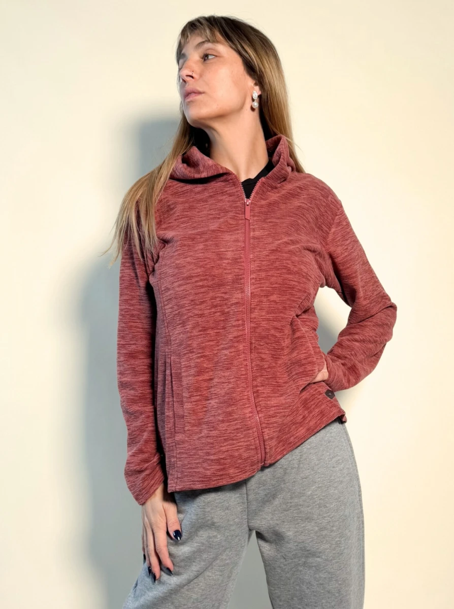 Campera micropolar jaspeada Greta - Ladrillo 