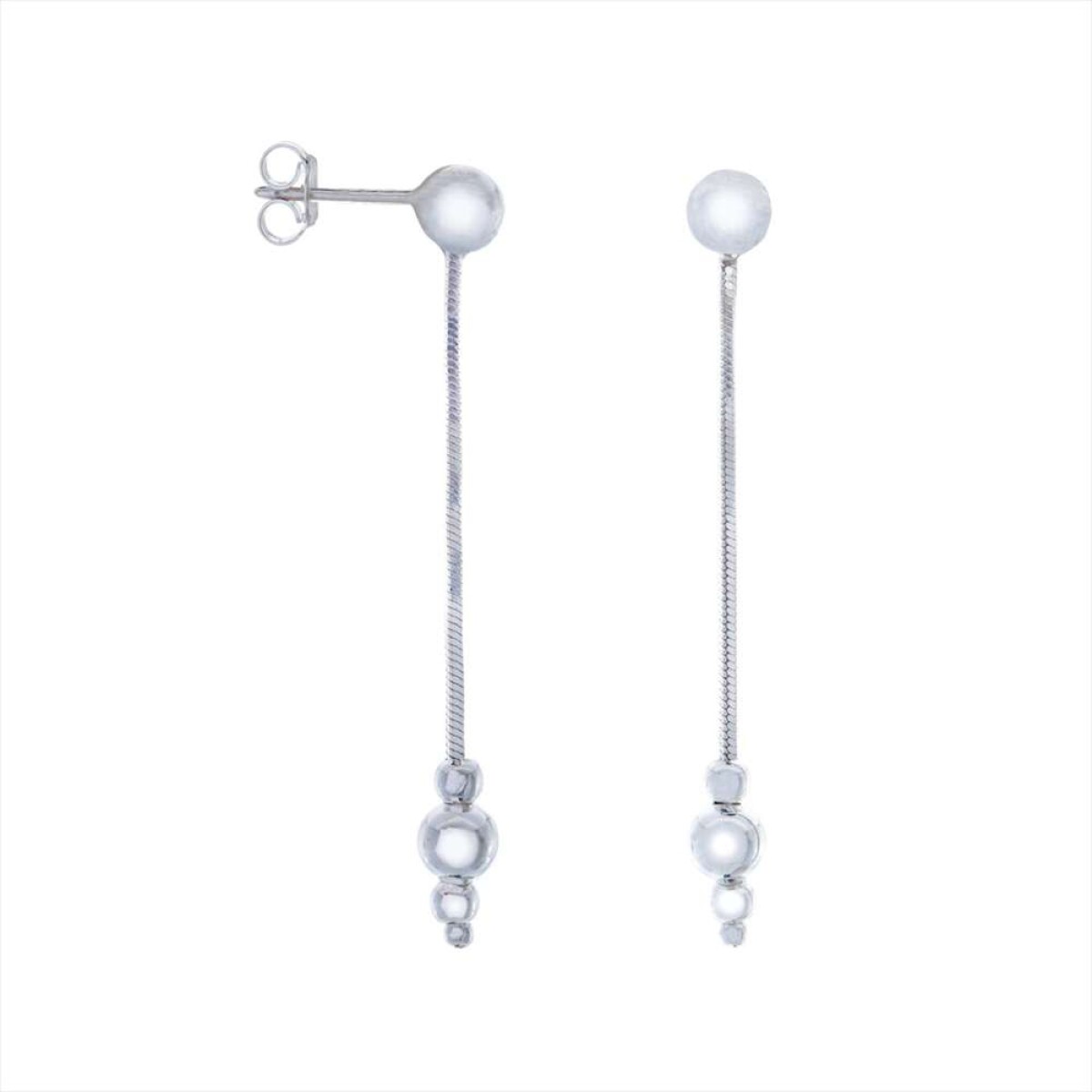 Caravanas De Plata 925 - Con Cuentas 