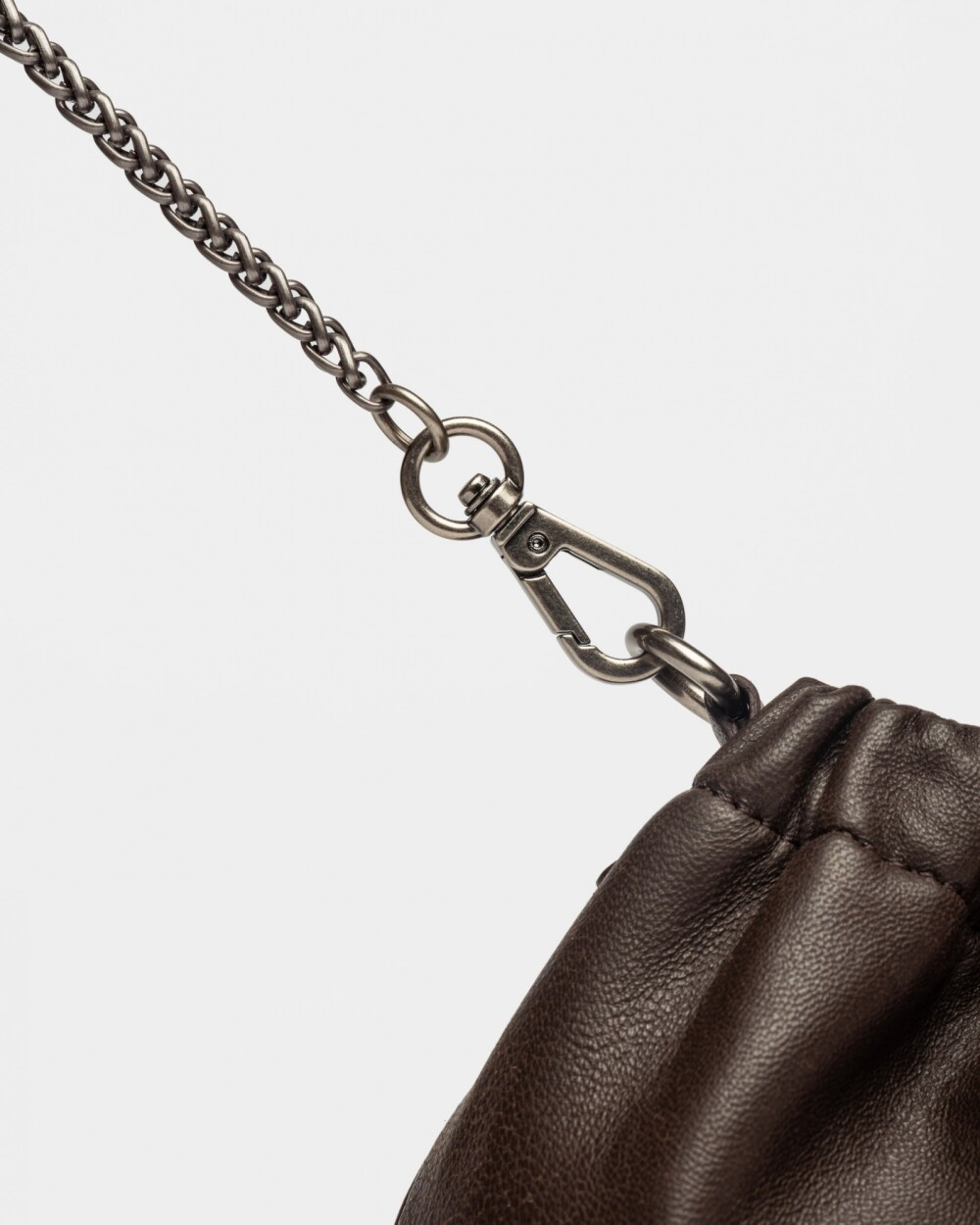 Mini bag Gina en cuero liso Chocolate