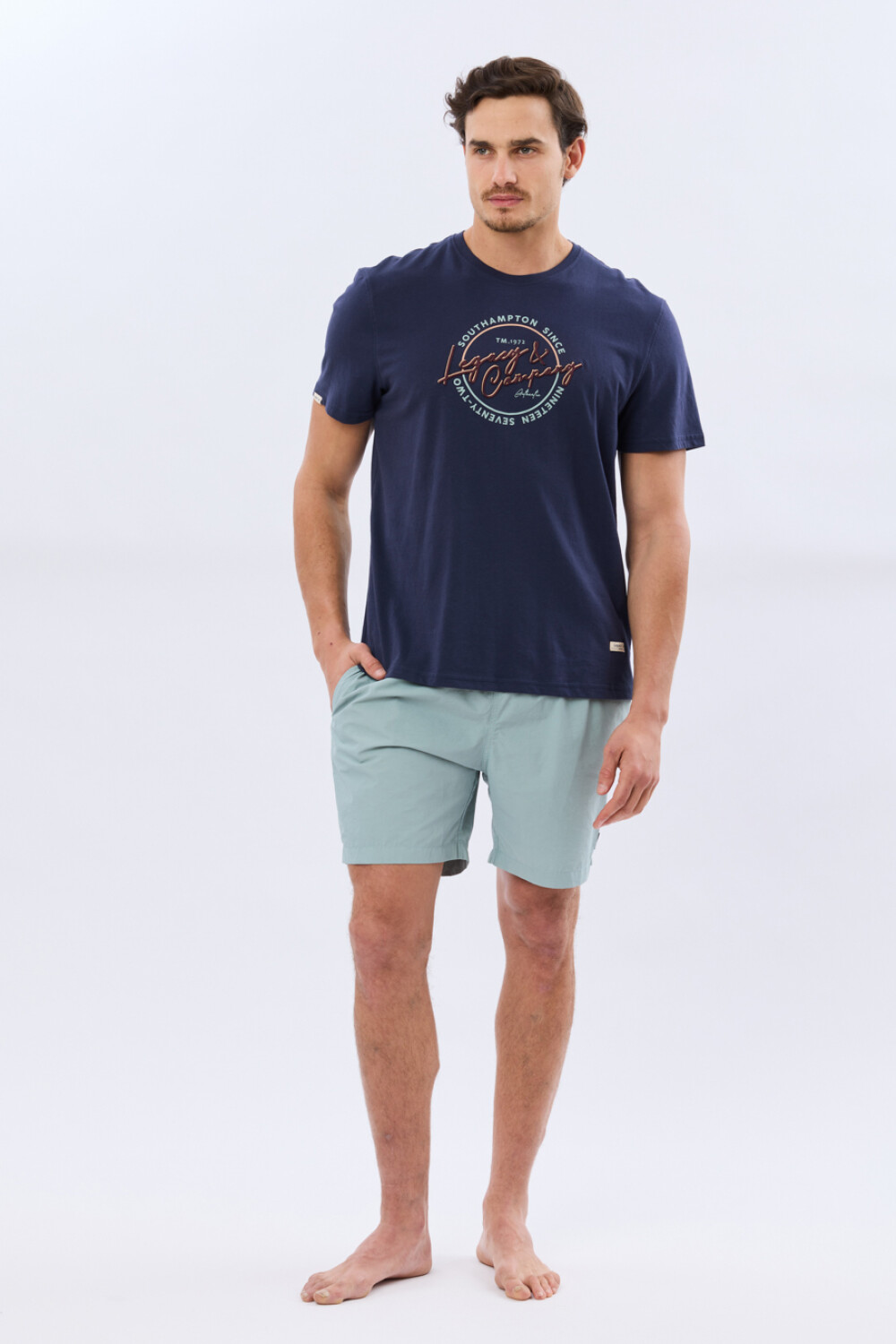 SHORT DE BAÑO LISO Denim