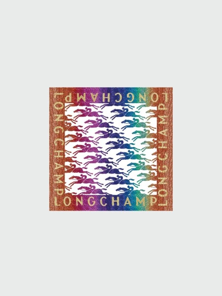 Longchamp -PAÑUELO DE SEDA 70 Negro