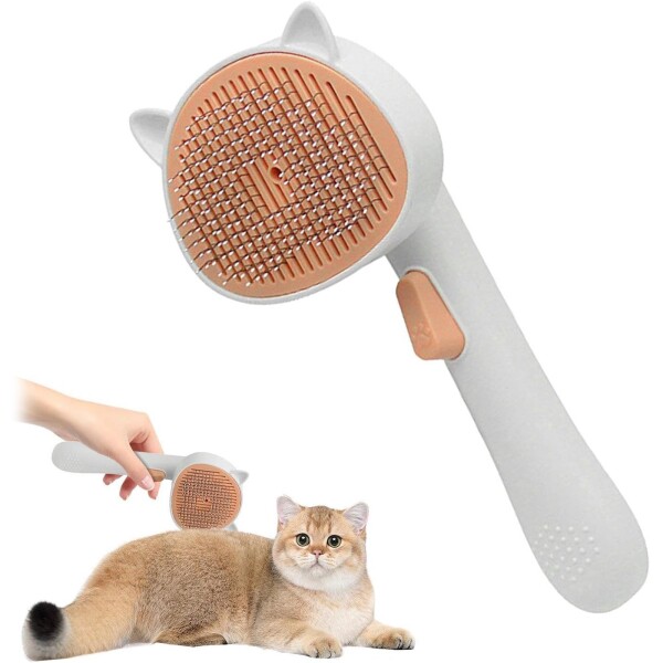 Cepillo Peine Autolimpiante Mascotas Perro Gatos Quita Pelos Variante Color Rosa