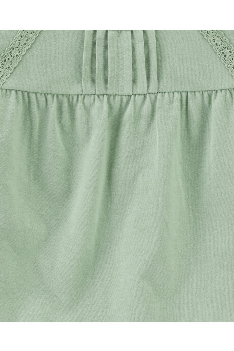 Blusa de algodón con volados, plisado y broderie Sin color