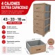 Gavetero cajonera simil ratán MARRON CLARO