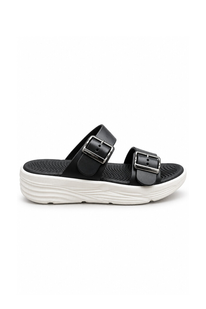Sandalia goma hebillas metálicas 5206 Negro