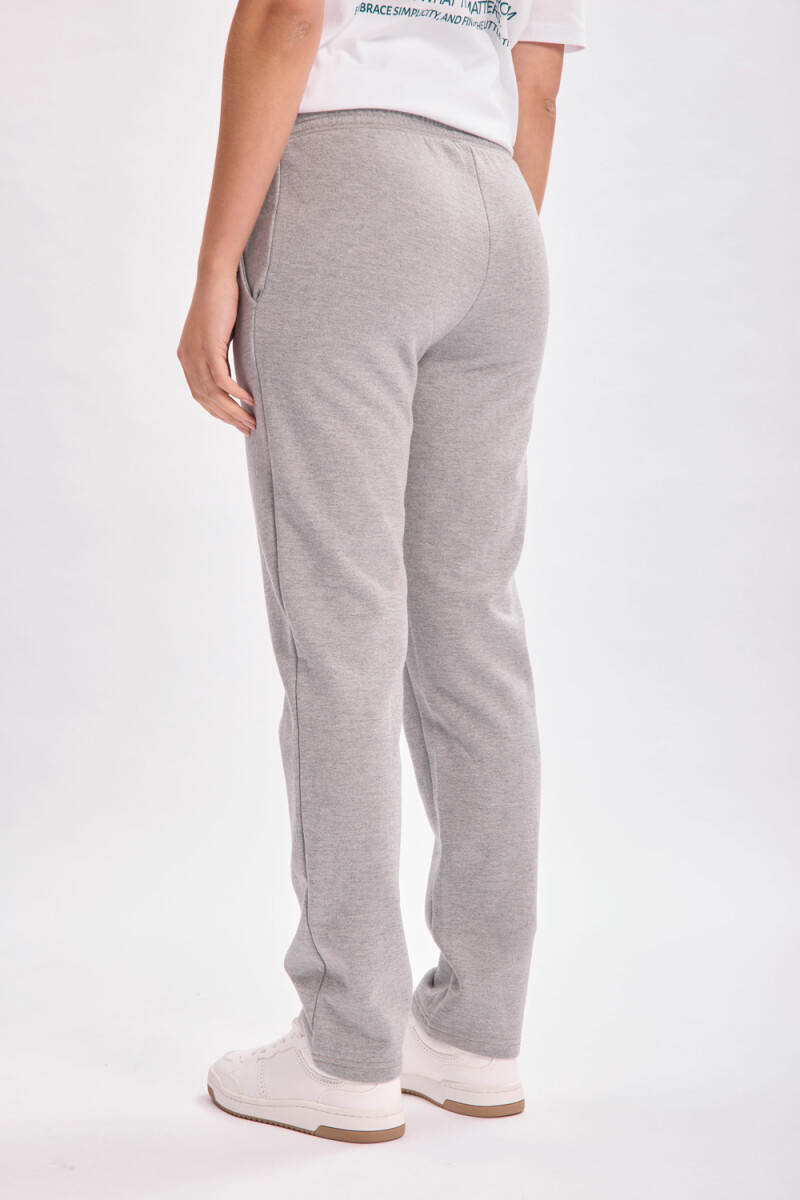 Pantalón deportivo recto Gris Melange Claro