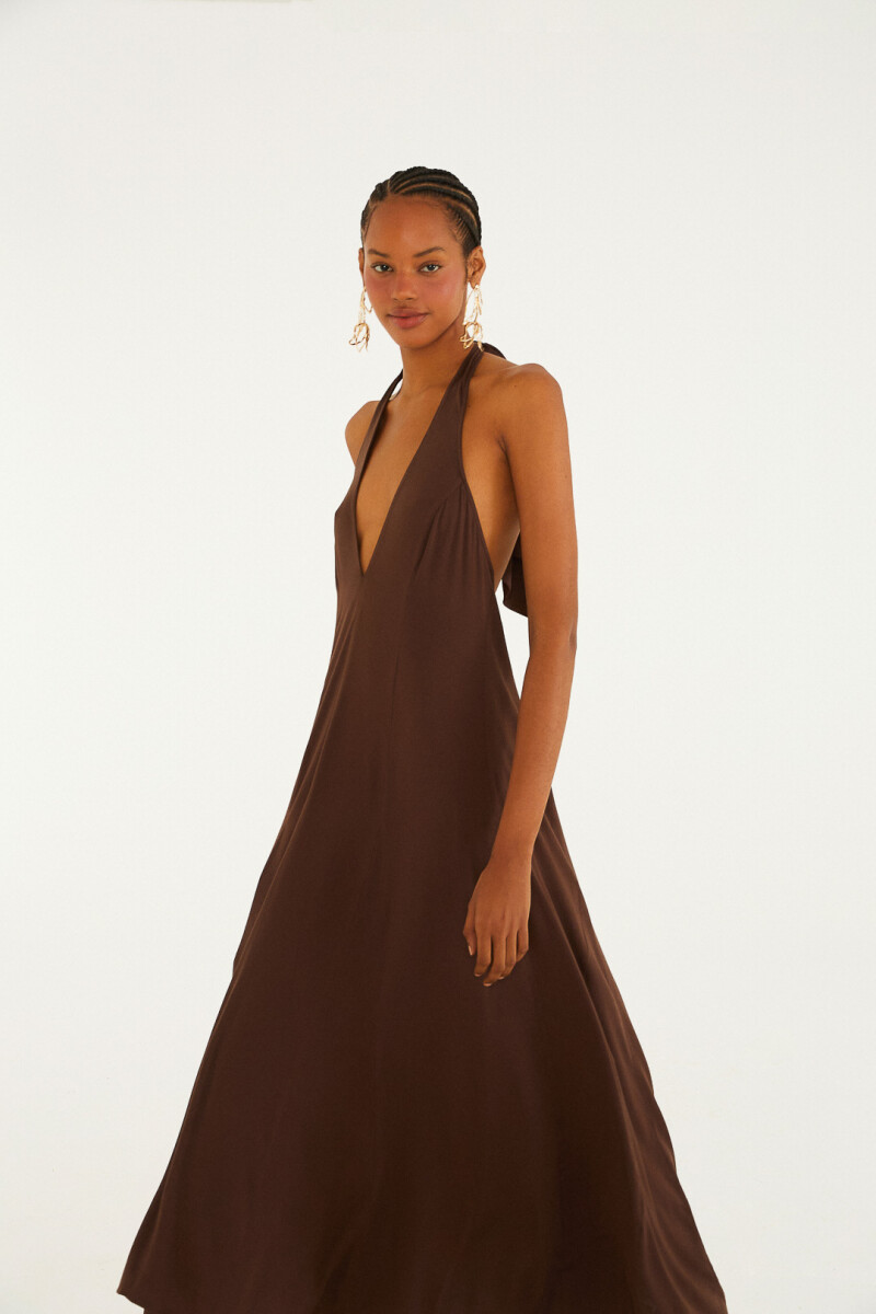 VESTIDO LARGO Marron