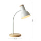 2 X Lampara De Escritorio Portatil Nordica Madera Vintage Blanco