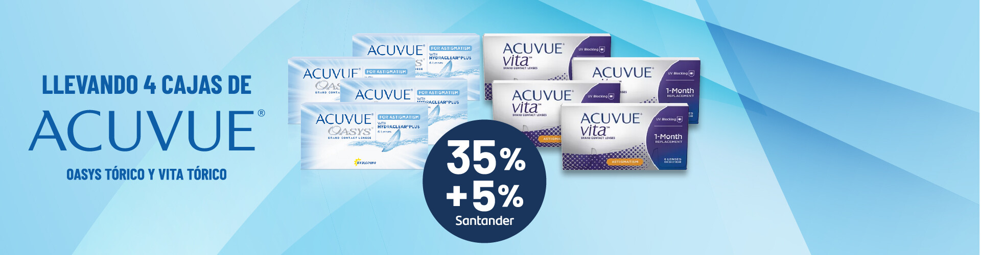 Promo 35% set acuvue OASYS Y VITA TORICOS