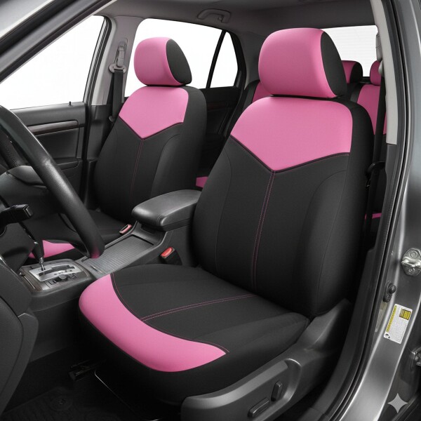 Cubreasiento Universal Para Auto Negro Y Rosado Cubreasiento Universal Para Auto Negro Y Rosado