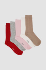 Packs de cinco medias lisas. de algodón. en varios colores s Variante 35