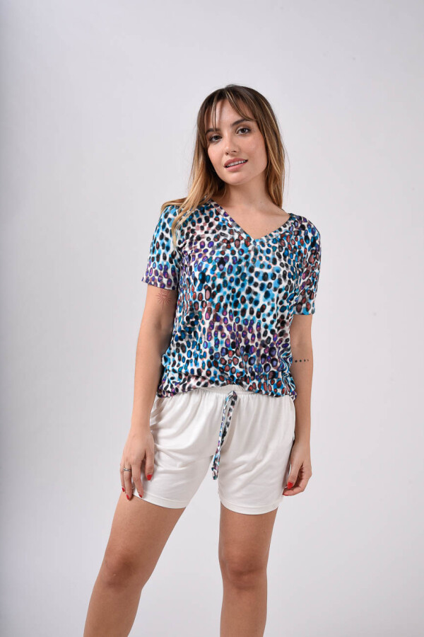 Pijama Manga Corta Animal Print