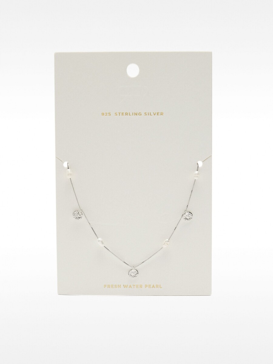 Collar Con Perlas De Agua Dulce - Plata De Ley 925 plateado