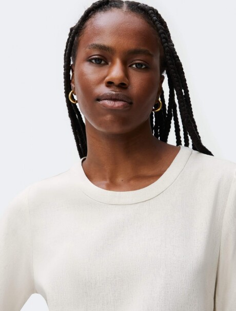 BLUSA MANGA CORTA BEIGE