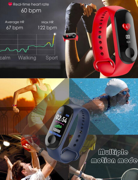 Reloj pulsera inteligente smartwatch Goldtech Watchgo Band resistente al agua Rojo